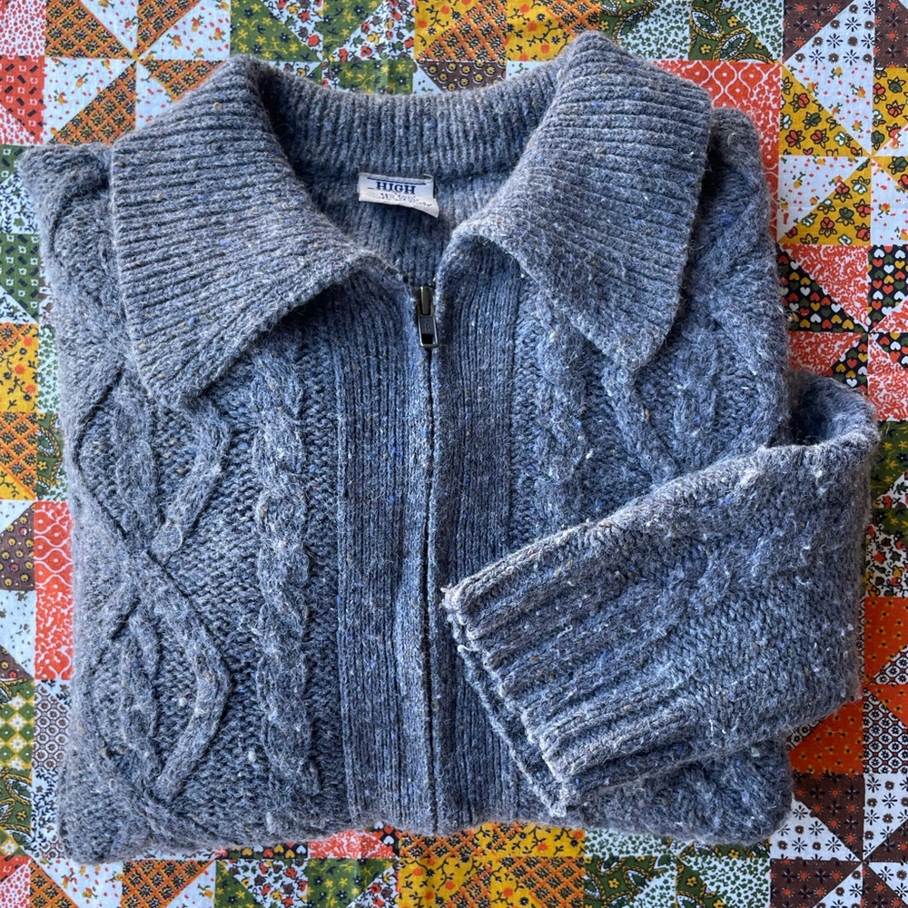 Vintage High Sierra Gray Cable Knit Sweater